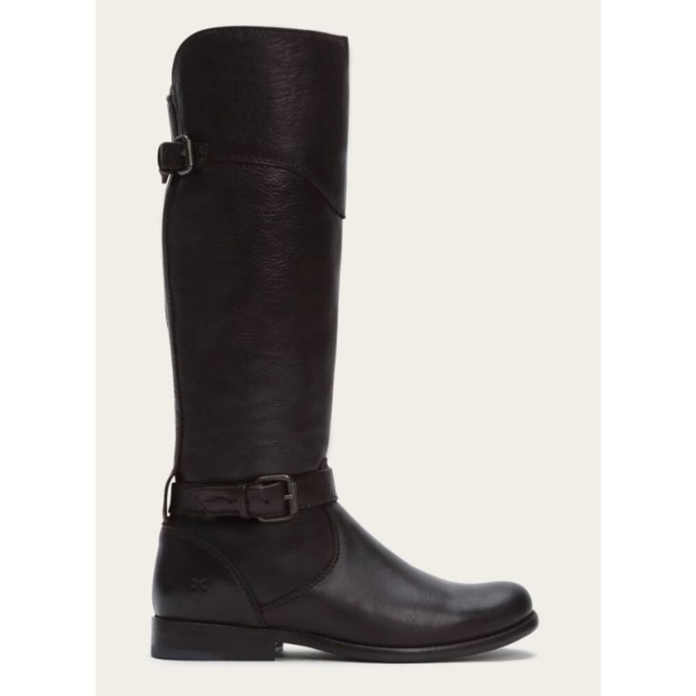 FRYE dark chocolate brown 100% leather knee high Phillip equestrian riding boots